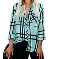 thumbnail image 2 of Clearance under 10.00 LYXSSBYX Womens Plaid Tops for Women Hot Sale Clearance Fashion Casual Lapel Top Loose Buttoned Long Sleeve Plaid Print Blouse, 2 of 6