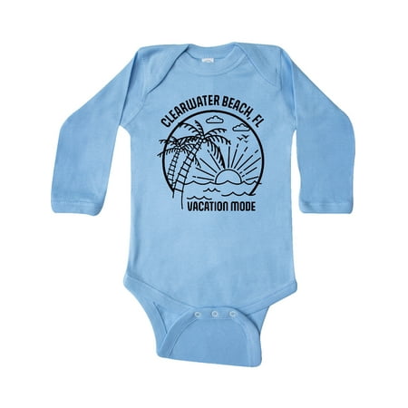 

Inktastic Summer Vacation Mode Clearwater Beach Florida Gift Baby Boy or Baby Girl Long Sleeve Bodysuit