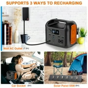 R300 299Wh 300W Portable Power Station With 60W Solar Panel, Pure Sine Wave Solar Generator, Battery Pack, Emergency Power Station with 110V/300W 2 AC Outlets, PD 60W USB-C&Dual 12V/120W Ports Power