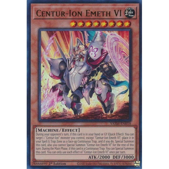 YuGiOh Valiant Smashers Ultra Rare Centur-Ion Emeth VI VASM-EN018