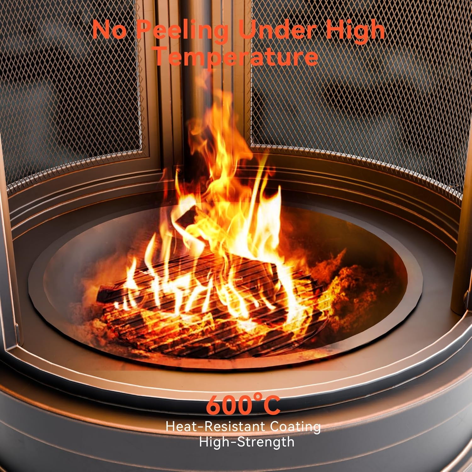 ASJMR Fire Pits for Outside Wood Burning, 2 Grills, Smokeless Structure,3-Sided Openable Metal Mesh for Patio, Picnic, Party