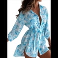 thumbnail image 1 of Camisas de Mujer con Botones, Blusas Casuales de Larga con Cuello Alto y Estilo Boyfriend Verde M, 1 of 6