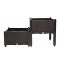thumbnail image 4 of Tcbosik 2 Pack Raised Garden Bed with Legs for Outdoor, Plastic Elevated Planter for Planting Flowers, Vegetables, Tomato and Herbs, Brown, 4 of 11