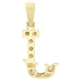 thumbnail image 4 of 10K Yellow Gold Real Diamond Flared Block Font Letter J Initial Pendant 0.11 CT, 4 of 6