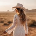 thumbnail image 5 of vlrwzc Rhinestone Fringe Western Cowboy Hat, Sparkling Cowgirl Hat for Festivals and Concerts, 5 of 7