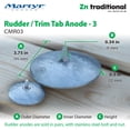 thumbnail image 4 of Martyr Anodes, CMR03, Zinc Rudder & Trim Tab Disc Anode with Stainless Steel Allen Head (0.5 H x 3.75 OD x 0.34 ID) – Marine Boat Sacrificial Anode for Saltwater Corrosion Protection, 4 of 6
