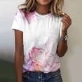 thumbnail image 2 of T-Shirts Grande Taille pour Femmes Printemps Été Imprimé Coloré Manches Courtes Col Rond T-Shirt Surdimensionné Femmes Rose m, 2 of 4