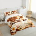 thumbnail image 3 of jejeloiu Farmhouse Highland Cattle Bedding Comforter Set,Countryside Floral Flower Twin Comforter Sets,Cute Daisy Blossom Bedding Set For Teens,Super Cozy Room Decor Reversible,2pcs, 3 of 8