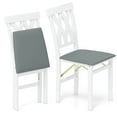 thumbnail image 1 of Costway Folding Kitchen Chairs Set of 2 with Rubber Wood Frame Padded Seat PVC Leather, 1 of 10