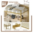 thumbnail image 4 of Twin Size Metal Loft Bed with Safety Guardrail - Heavy Duty Space Saving Design, 400lb Capacity, No Box Spring Needed, for Adults, 4 of 9