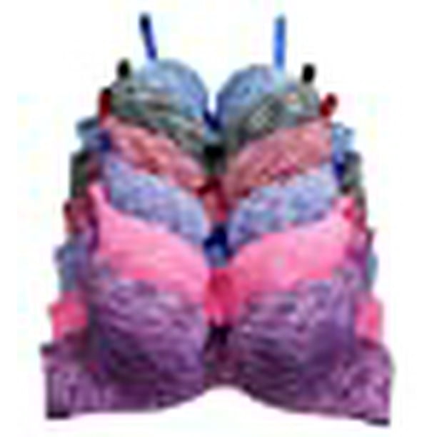 Victoria's Secret Blue Floral Push-up Bra Size 38 DDD 38DDD