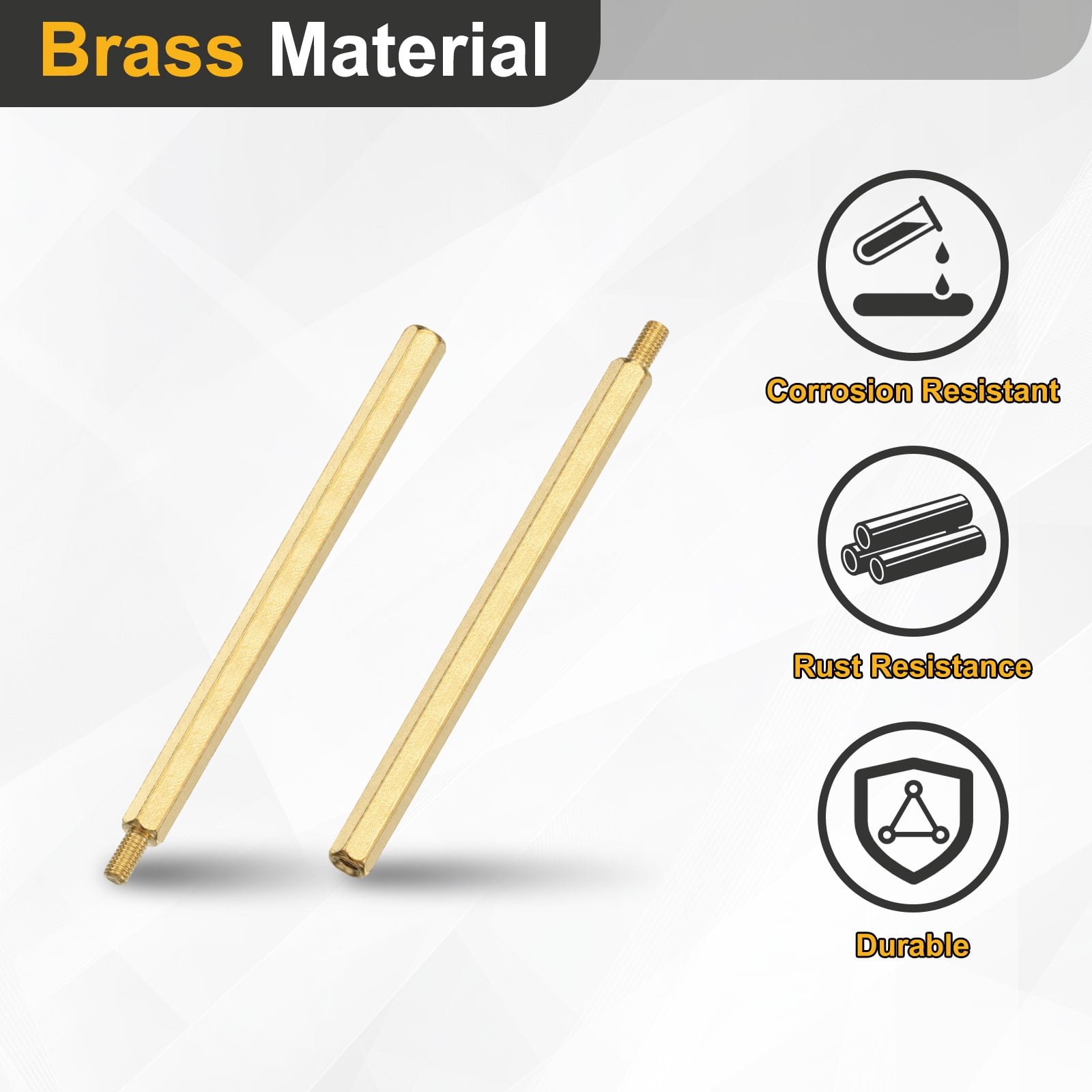 Uxcell 25 Pack Male to Female Thread Spacer Screws, M3 x 60mm + 6mm Brass Hex Standoff Screws PCB Motherboard for Drone Quadcopter, Computer and Circuit Board