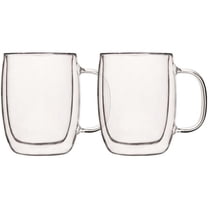Insulated Double Wall Mug Cup Glass-Set of 4 Mugs/Cups for Coffee,Cappuccino,latte,espresso,Tea,Thermal,Clear,350ml