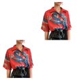 thumbnail image 4 of Qarigey Hombres Mujeres Camisa de playa Casual Manga corta Simple Dragon Top Transpirable Estilo étnico Camiseta para viajes diarios Rojo Rojo S 2piezas, 4 of 6