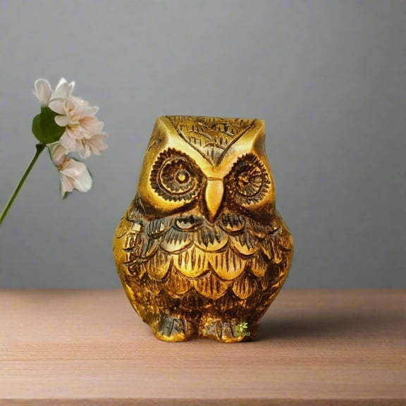 brass owl statue 3" small statue for home/ office / gift item