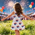 thumbnail image 5 of CCRFTGI 4th of July Dresses for Kids Girls Size 10-12 Cute American Flag ice cream Stars A-Line Dress Patriotic Sleeveless Girls Clothes Red White and Blue Summer Dresses Light Blue 7-8 Years, 5 of 8