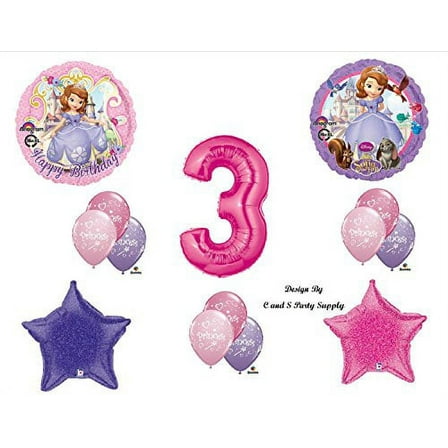 Disney's SOFIA the FIRST THIRD 3RD Happy Birthday PARTY Balloons Decorations Supplies