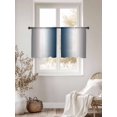 thumbnail image 5 of Gray Navy Blue Semi Sheer Window Curtains 54 Inches Long, Modern Gradient Geometric Rod Pocket Voile Silky Chiffon Curtain Light Filtering Drapes for Living Room, Kitchen, Bedroom, 52"x54", 2 Panels, 5 of 9