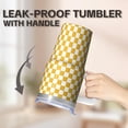 thumbnail image 5 of Stainless Steel 20oz Insulated Geometric Textured Tumbler, Double Wall Coffee Travel Mug with Handle, Leak Proof Straw Lid, 5 of 5