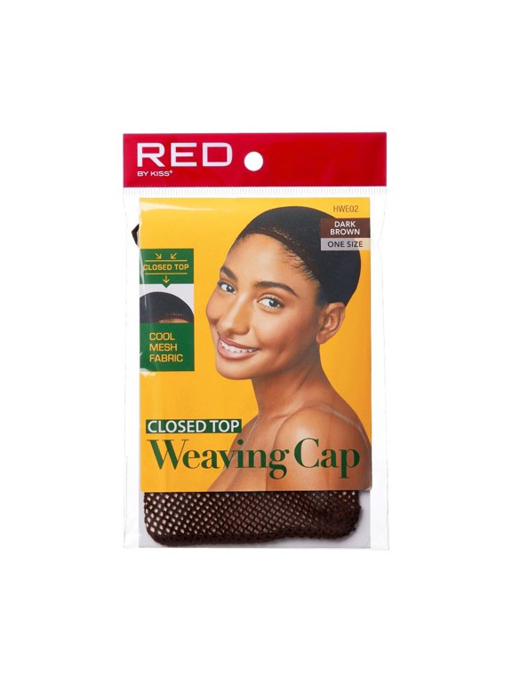 - RED MESH WEAVING CAP DARK BROWN (CLOSED TOP)
