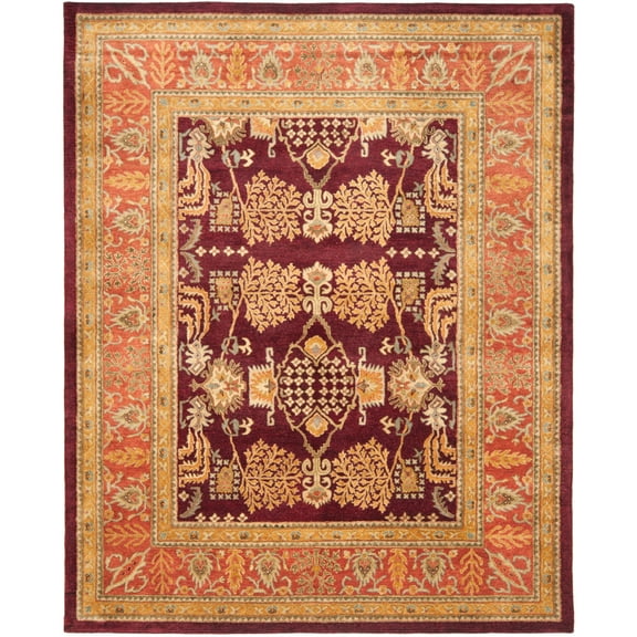 SAFAVIEH Bergama Tarah Oriental Wool Area Rug, Red/Rust, 8' x 8' Round