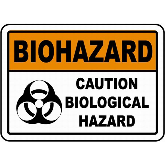 Size: 16" x 12" Caution Biological Hazard Sign Tin Signs Decors