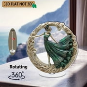 [2D flat] 1PC Revolving acrylic tabletop ornament featuring a graceful ballerina in intricate attire perfect for home display office ambiance or special event centerpiece