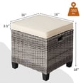 thumbnail image 3 of Patiojoy Set of 2 Outdoor Rattan Cushioned Ottoman Seat All Weather Patio Footrest White, 3 of 7