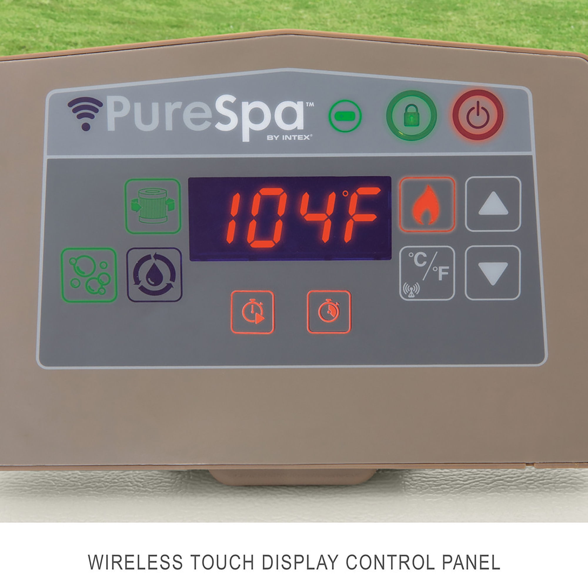 Intex: PureSpa: Chevron Deluxe Inflatable Hot Tub Set - 4 Person - 69" Square Outdoor Heated Bubble Spa, Jet Massage, Cover, Hard Water Treatment