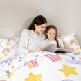 thumbnail image 4 of jejeloiu Watercolor Graffiti Rainbow 7-Piece Twin Bedding Sets,Stars Clouds Print Bedding Comforter Set,White Orange Purple Sheet Sets For Girls,Breathable Home Decor Reversible, 4 of 8