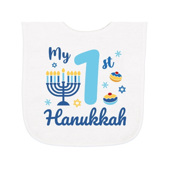 Inktastic My 1st Hanukkah Baby Baby Terry Cloth Bib