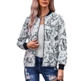 thumbnail image 2 of Chaqueta De Bombardero, Abrigo Con Cremallera Para Mujer, Elegante, Suelta, Mezcla De Tela Premium, Microelástica, Delgada, Simple Para Principios De Otoño ANGGREK XL negro, 2 of 6