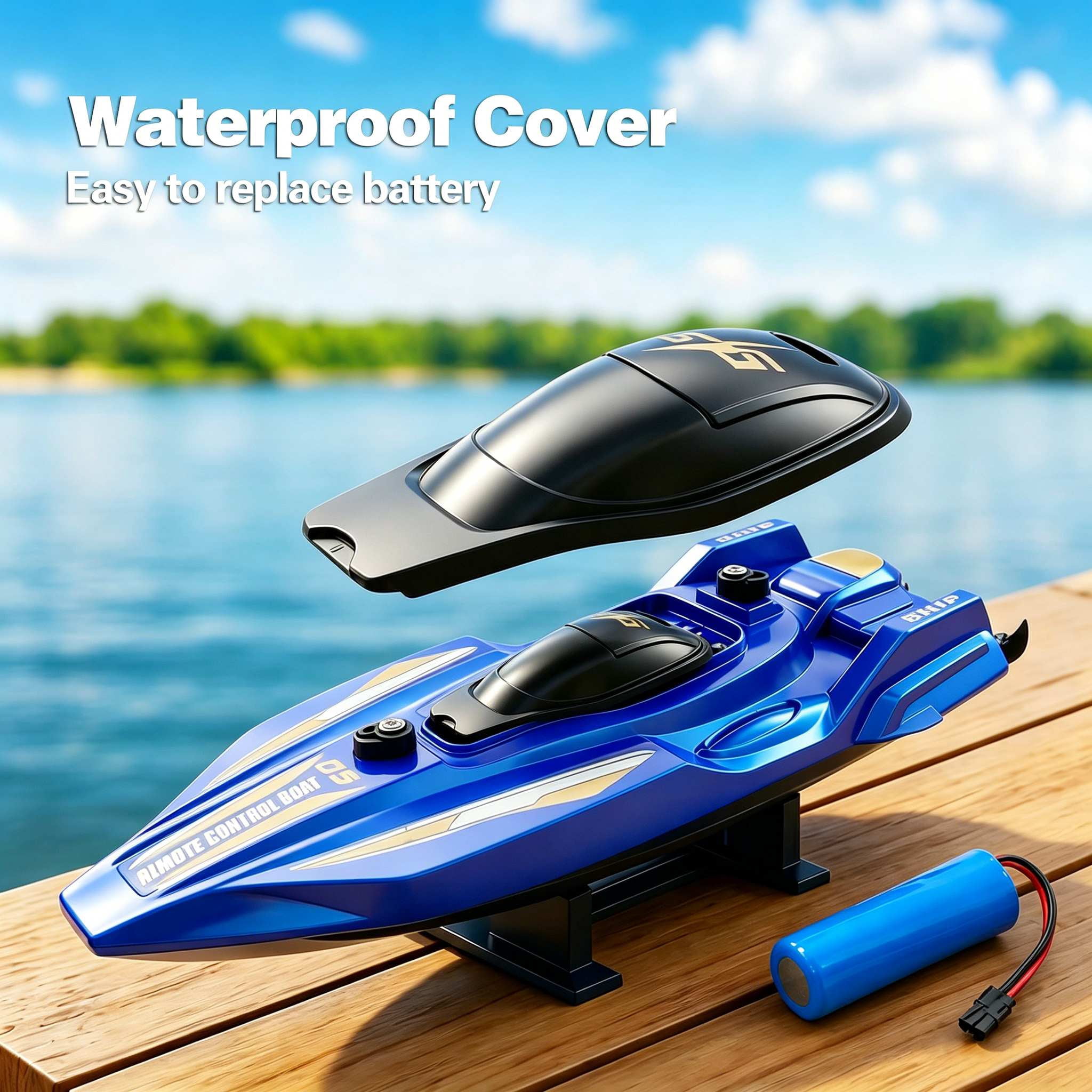 2.4GHz High-Speed Remote Control Racing Watercraft for Pools & Lakes | Dual Motor Waterproof RC Boat for Boys & Girls Ages 8-12