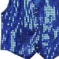 thumbnail image 6 of Visland Kids Costume Vest, Fashion Shiny Glitter Sequin Sleeveless V Neck Performance Vest Waistcoat for Hip-hop Jazz Dance Stage Party, 6 of 8