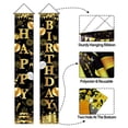 thumbnail image 4 of Mocsicka Happy Birthday Door Banner Black and Gold Birthday Decorations Happy Birthday Porch Sign, 4 of 5