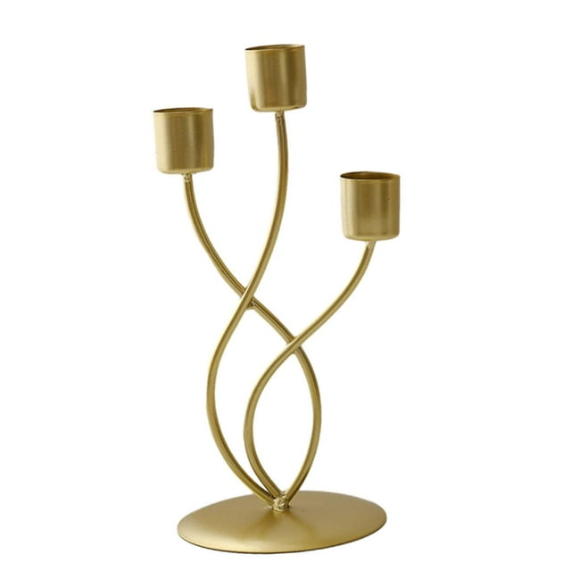 Candelabro de Metal Macarena Candelabro decorativo Candelero Oro 3 cabezas