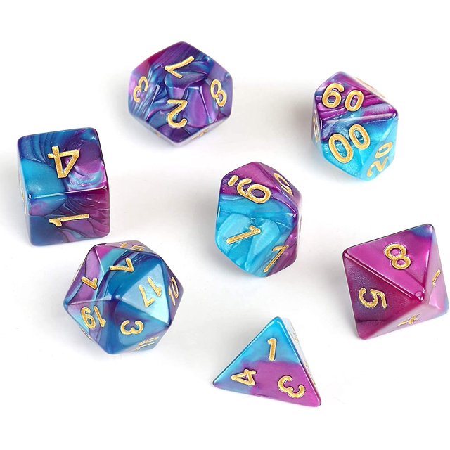 7 dados poliédricos para juegos de mesa de rol mazmorras y dragones, 11 Feliz Sencillez