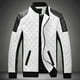 thumbnail image 3 of Chaquetas De Cuero Para Hombre, Chaqueta Con Cremallera Blanca Y Negra, Abrigos De Invierno Básicos De Gamuza (3Xl)-179281.05 Tmvgtek Caballero, 3 of 8
