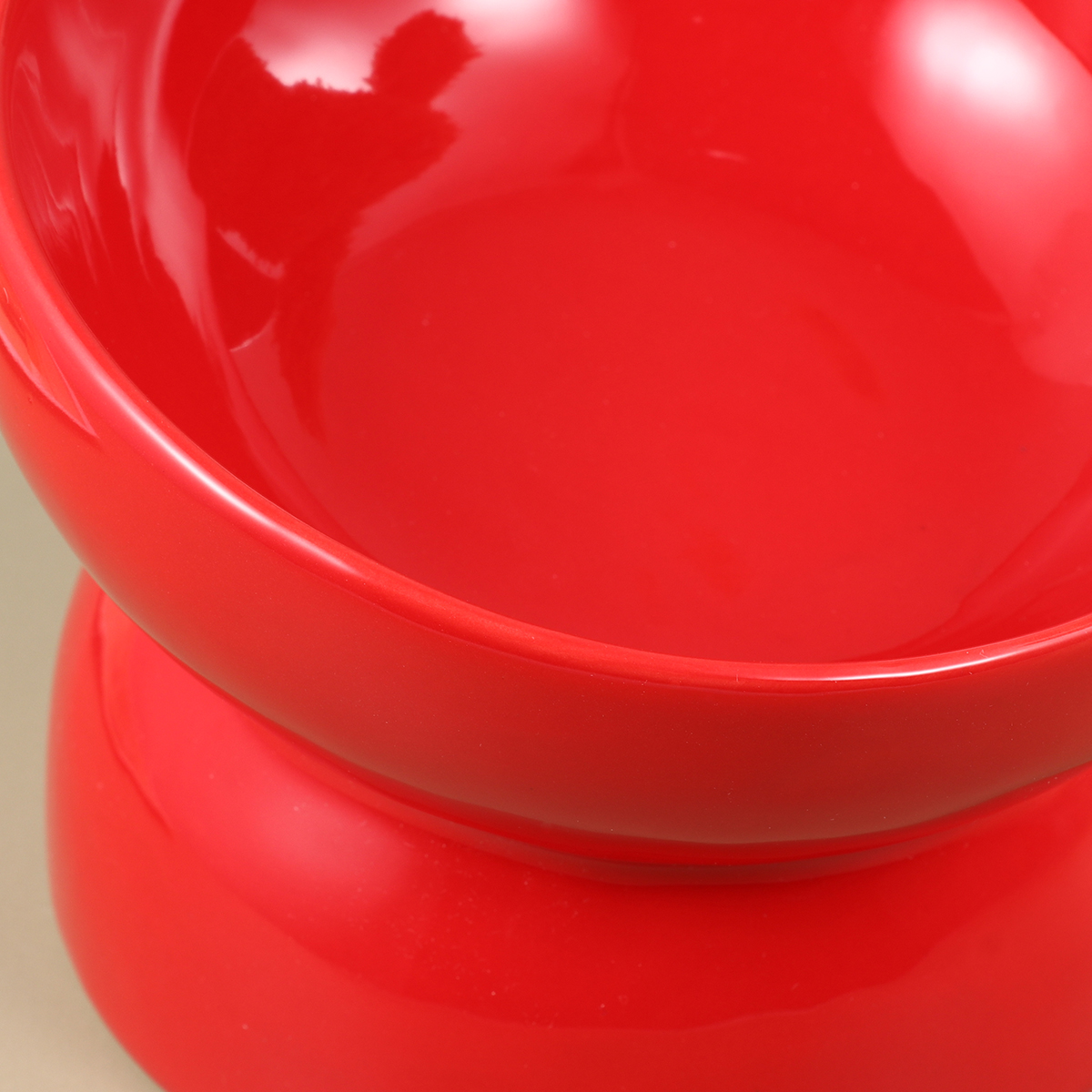 UKCOCO Dog Ceramic Bowl Red Ceramic 1Pcs