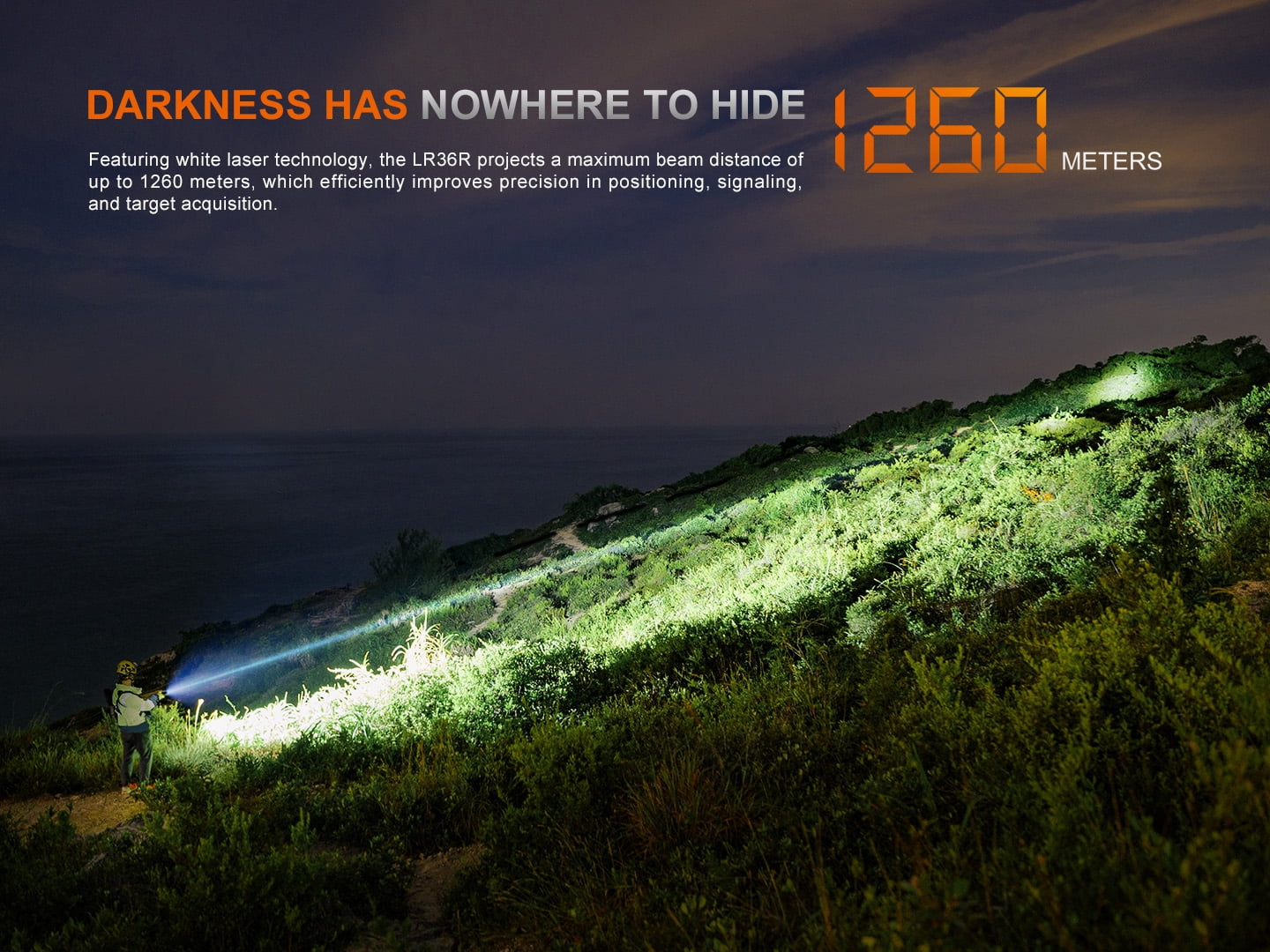 Fenix LR36R 10,000 Lumen LED and LEP Rechargeable Flashlight + 2 LumenTac Organizers
