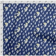 thumbnail image 4 of Soimoi Bird Printed, Cotton Satin Spandex, Sewing Fabric by The Yard 54 Inch Wide, Decorative Fabric for Dresses and Home Accents, Blue, 4 of 5
