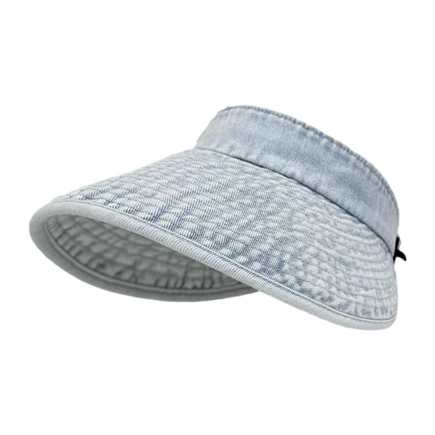 Sombrero para el sol para mujer, cómodo, ligero y elegante, con visera para vacaciones al aire libre. Azul claro