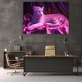 thumbnail image 6 of Mudket Framed Pink Leopard on Purple Silk Canvas Wall Art, Glam Leopard Print Room Decor for Girls Bedroom, Trendy Animal Wall Art, Ready to Hang - 12"L x 8"W, 6 of 10