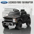 thumbnail image 3 of 12V Ride on Cars with Remote Control, Licensed Ford F 150 Raptor Powered Ride on Toys with Bluetooth, Radio, LED Light, 4 Wheels Suspension, Kids Cars Electric Vehicles for Boys Girls Ages 3-6, Black, 3 of 9