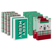 Hallmark 10-Pack Assortment Medium Holiday Gift Box Bundle (Very Merry Bear)