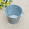 thumbnail image 3 of WHAMVOX Retro Silver Iron Sheet Flower Pot with Handle for Decoration Vintage Style Decor 6.5 Inches Diameter, 3 of 8