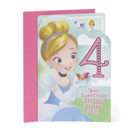 Hallmark 4th Birthday Greeting Card for a Girl (Cinderella