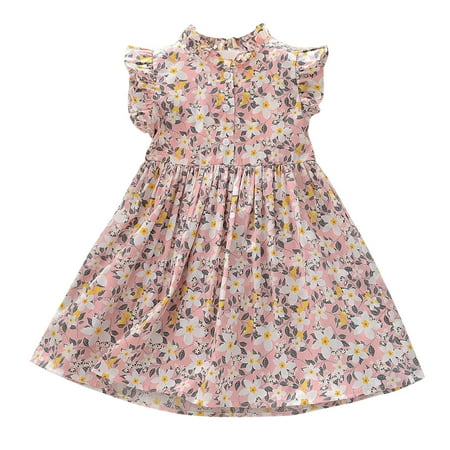 

WuLIQna Toddler Kids Baby Girlss Dresseses Down Sleeve A-Line Casual Tiered Swing Dresseses Toddler Kids Baby Girls Daisy Slip Dresses Floral Beach Dresses Clothes