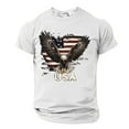 thumbnail image 4 of Chiccall Men's American Flag Print Patriotic Crew Neck Summer Tops Independence Day Short Sleeve Tee Shirts, 4 of 6