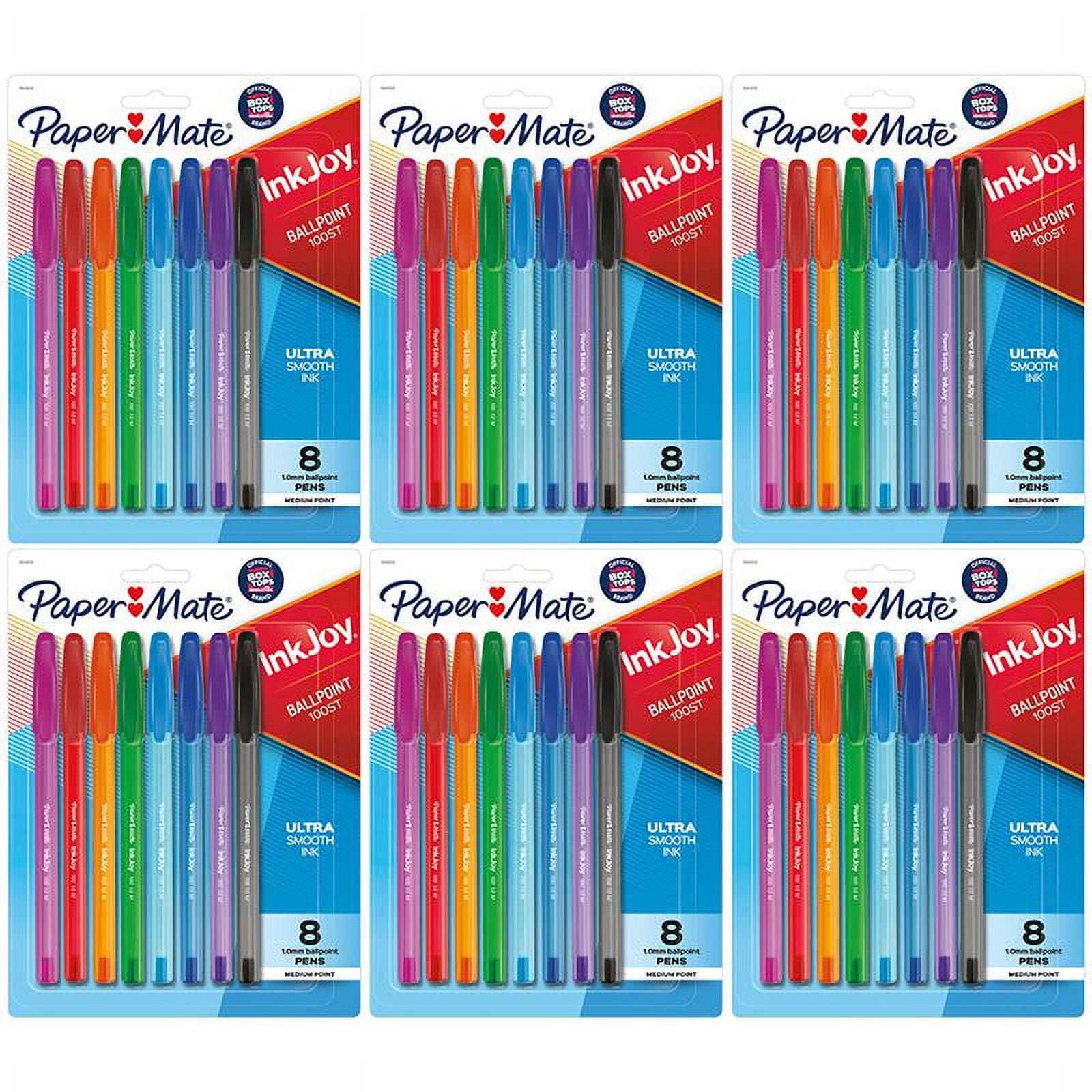 InkJoy 100ST Ballpoint Pens, Medium Point, Assorted Ink, 8 Per Pack, 6 Packs
